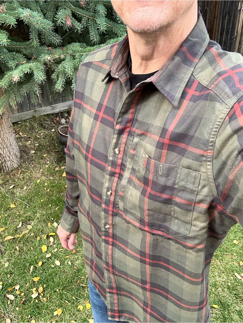 Fjallraven Fjallglim Olive Green Plaid Button-Up Shirt - Size Large